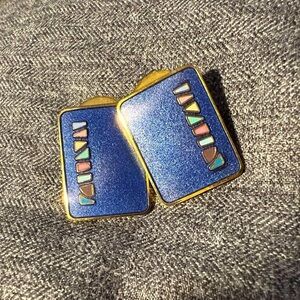 Mosaic Blue enamel earrings